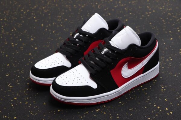 AIR JORDAN 1 LOW BLACK WHITE GYM RED - Image 5