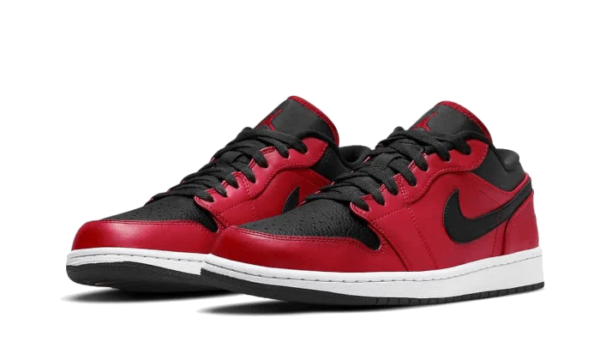 AIR JORDAN 1 LOW REVERSE BRED PEBBLED SWOOSH - Image 2